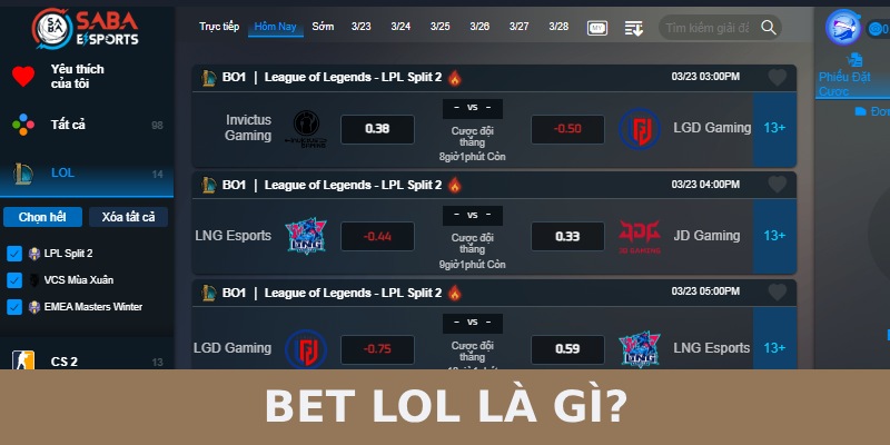 Khám phá các giải đấu lớn nhỏ tại kèo cược LMHT